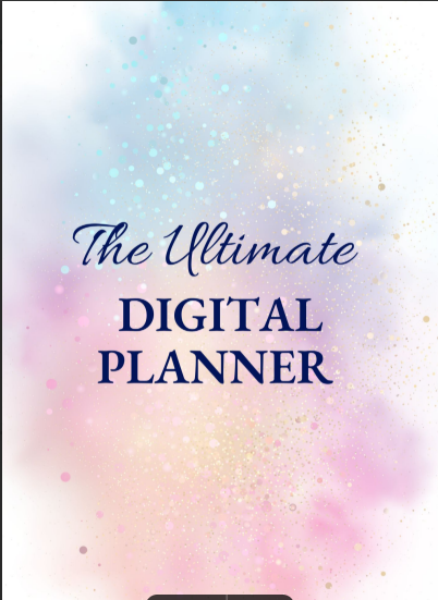 Cover of 'The Ultimate Digital Planner' with a pastel gradient background