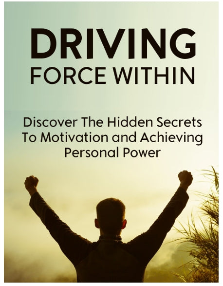 Book cover with silhouette of a person raising their arms against a sunset background, with text about motivation and personal power.
