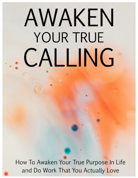 Book cover with 'Awaken Your True Calling' text and abstract design